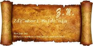 Zámbori Melánia névjegykártya